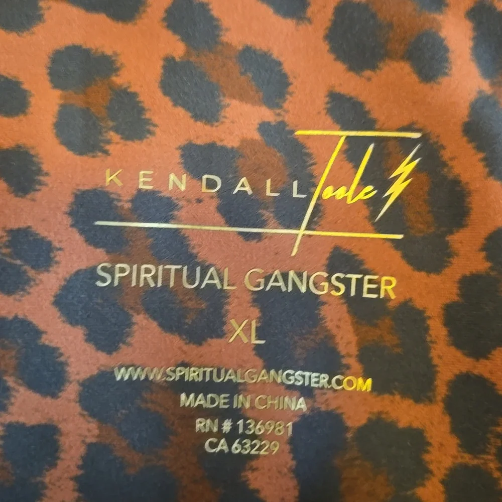 Spiritual Gangster Brown Leopard Print Jogger Set Like New - Picture 10 of 10